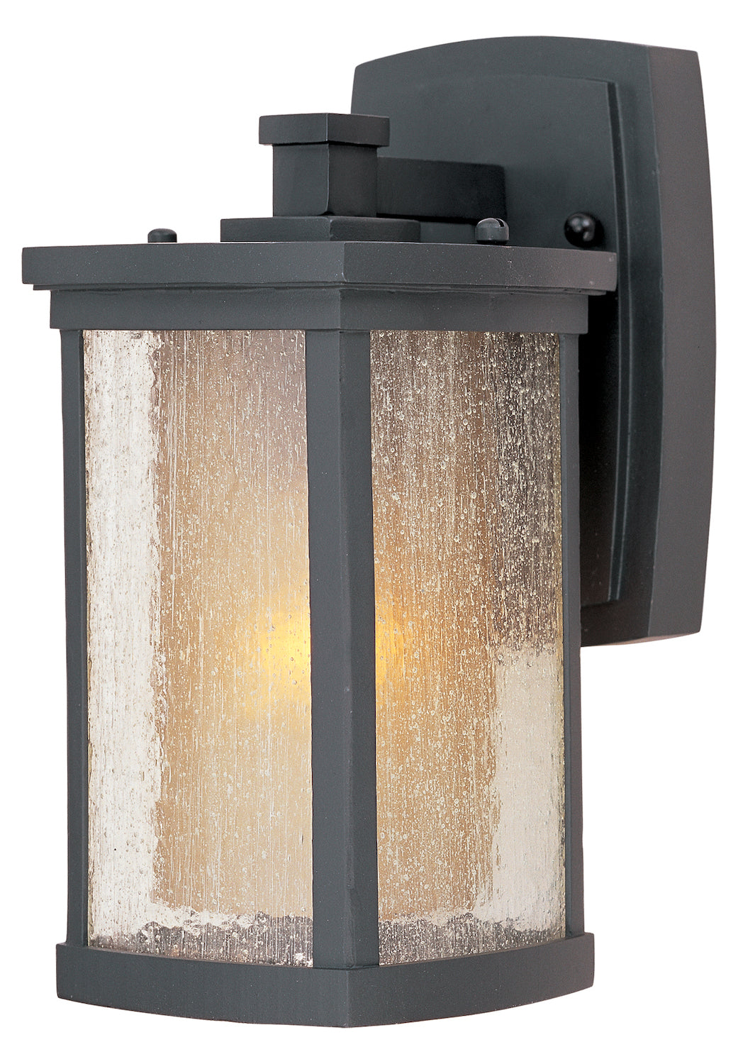 One Light Bronze Seedy/Wilshire Glass Wall Lantern (Min-6) by Maxim