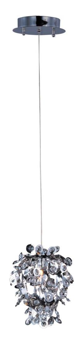 One Light Polished Chrome Beveled Crystal Glass Down Mini Pendant (Min-8) by Maxim