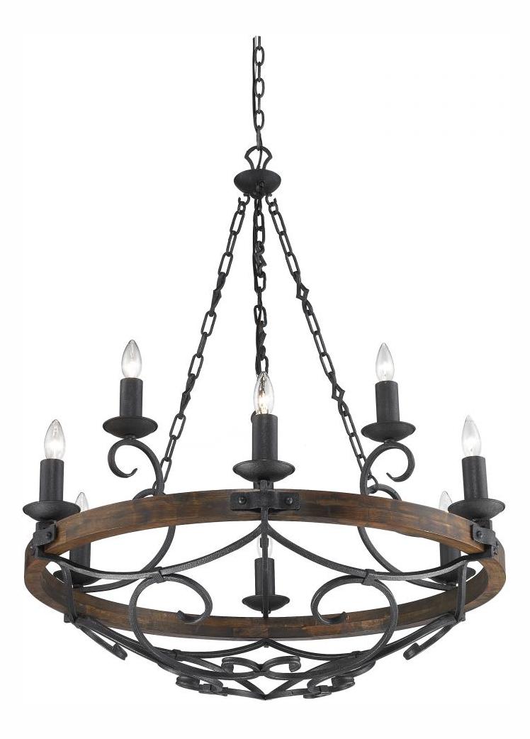 Black Iron  9 Light Chandelier