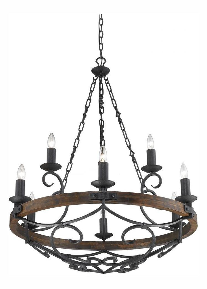 Black Iron  9 Light Chandelier