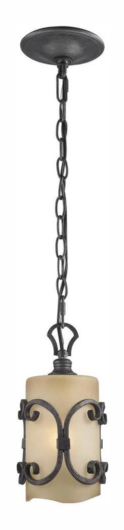 Black Iron  Mini Pendant with 1 Light