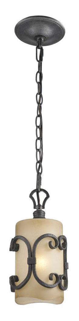 Black Iron  Mini Pendant with 1 Light