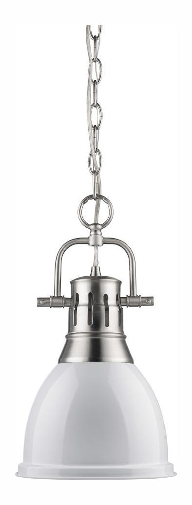 Aged Brass  1 Light Mini Pendant With White Shade