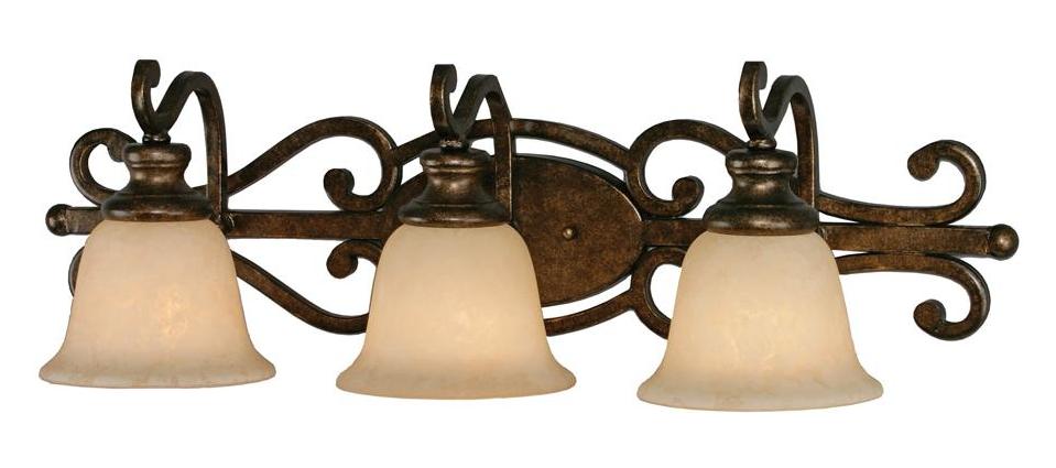 Burnt Sienna Three Light Bathroom Fixture by Golden