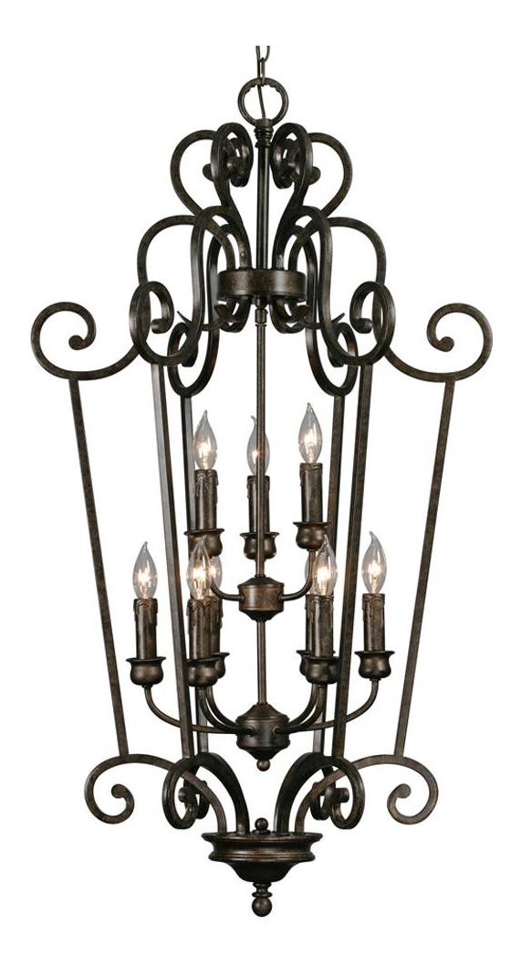 Burnt Sienna Nine Light Foyer Pendant by Golden