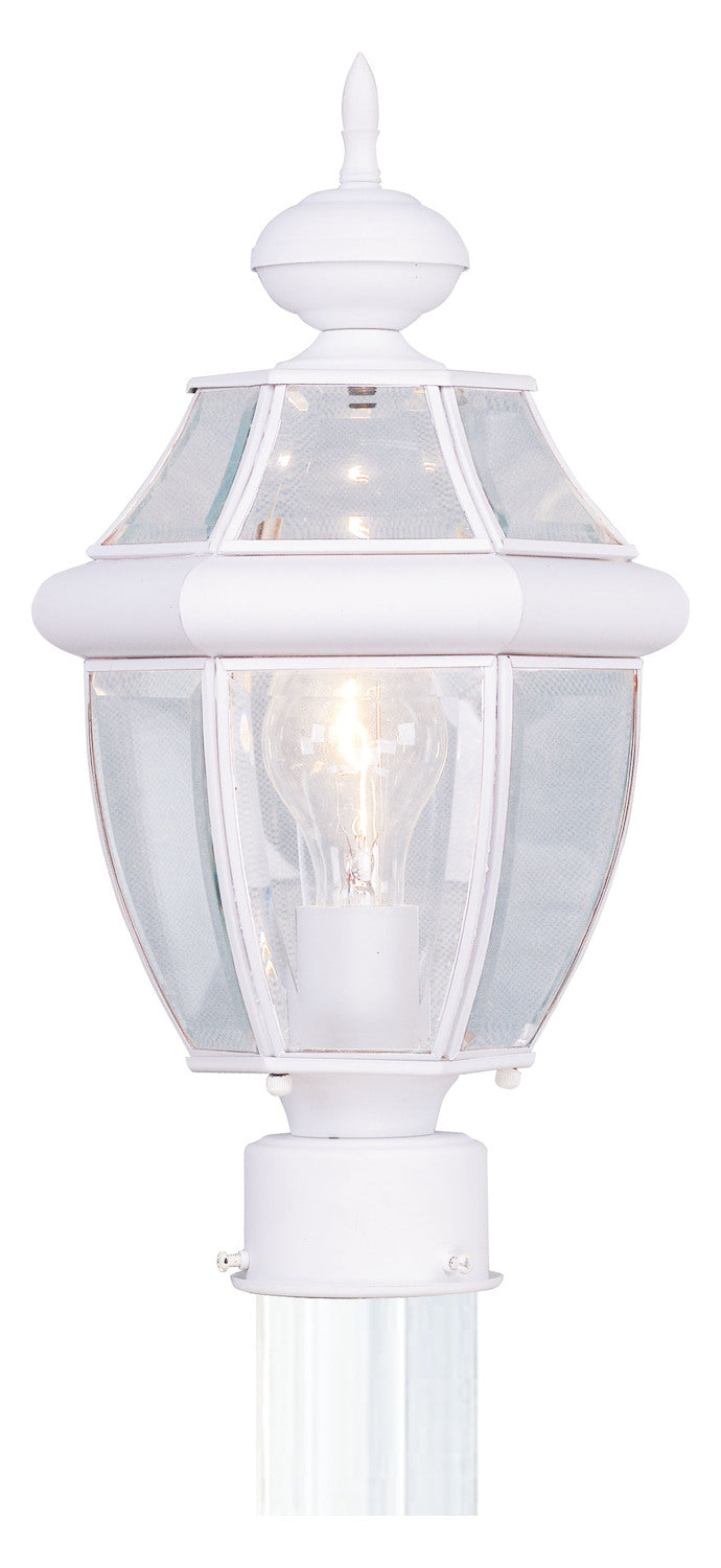 1 Light White Outdoor Post Lantern by Livex Lighting