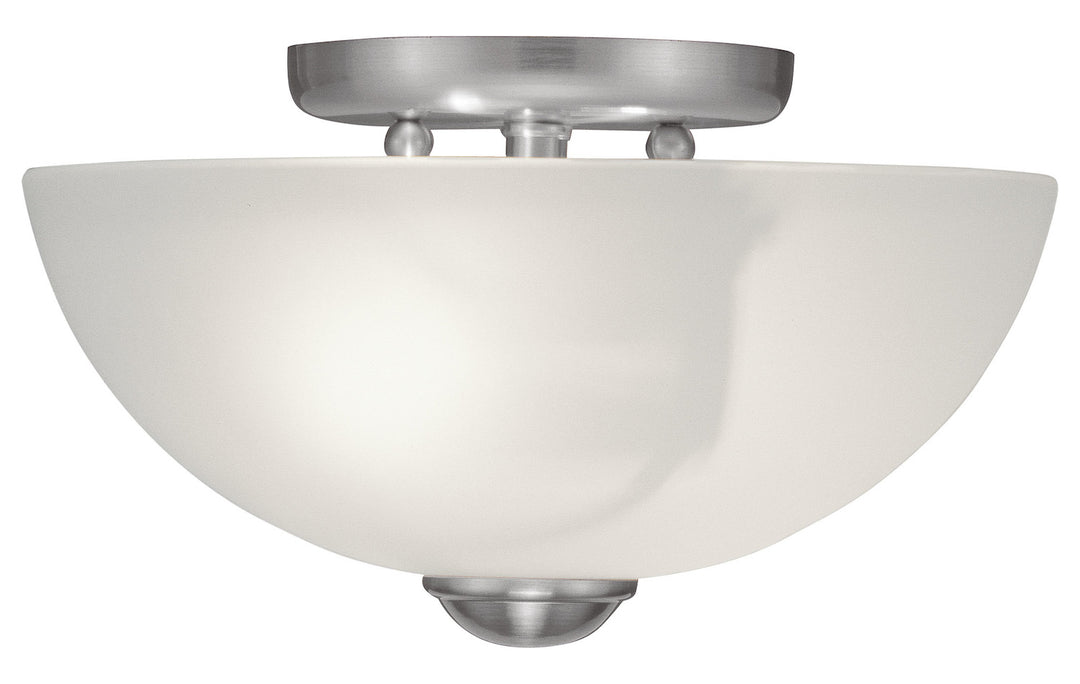 Brushed Nickel Bowl Semi-Flush Mount by Livex Lighting