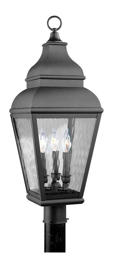 Black  Post Light With 3 Lights by Livex Lighting
