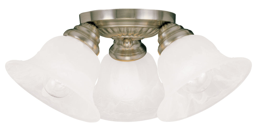 Antique Brass  Semi-Flush Ceiling Fixture With 3 Lights by Livex Lighting