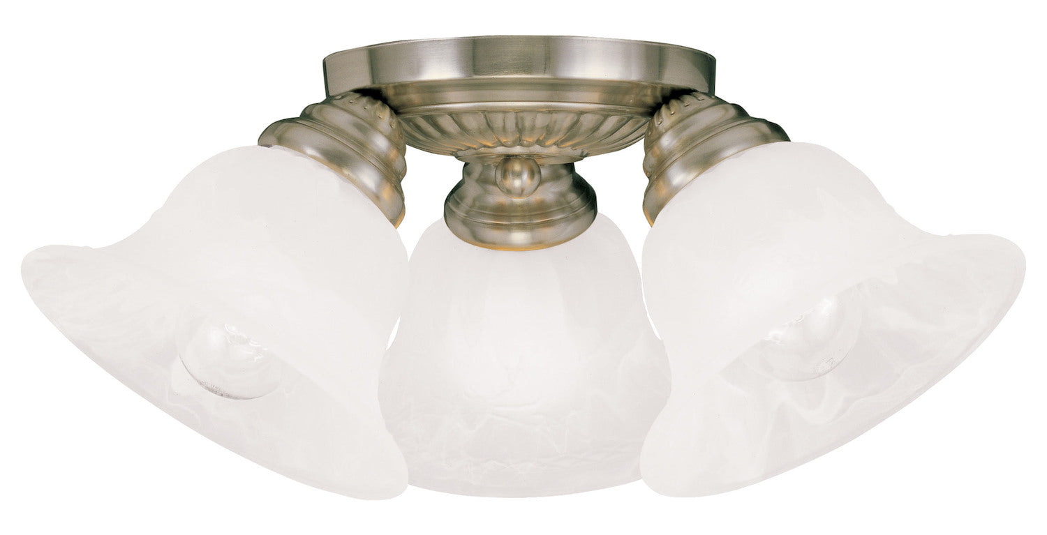 Antique Brass  Semi-Flush Ceiling Fixture With 3 Lights by Livex Lighting