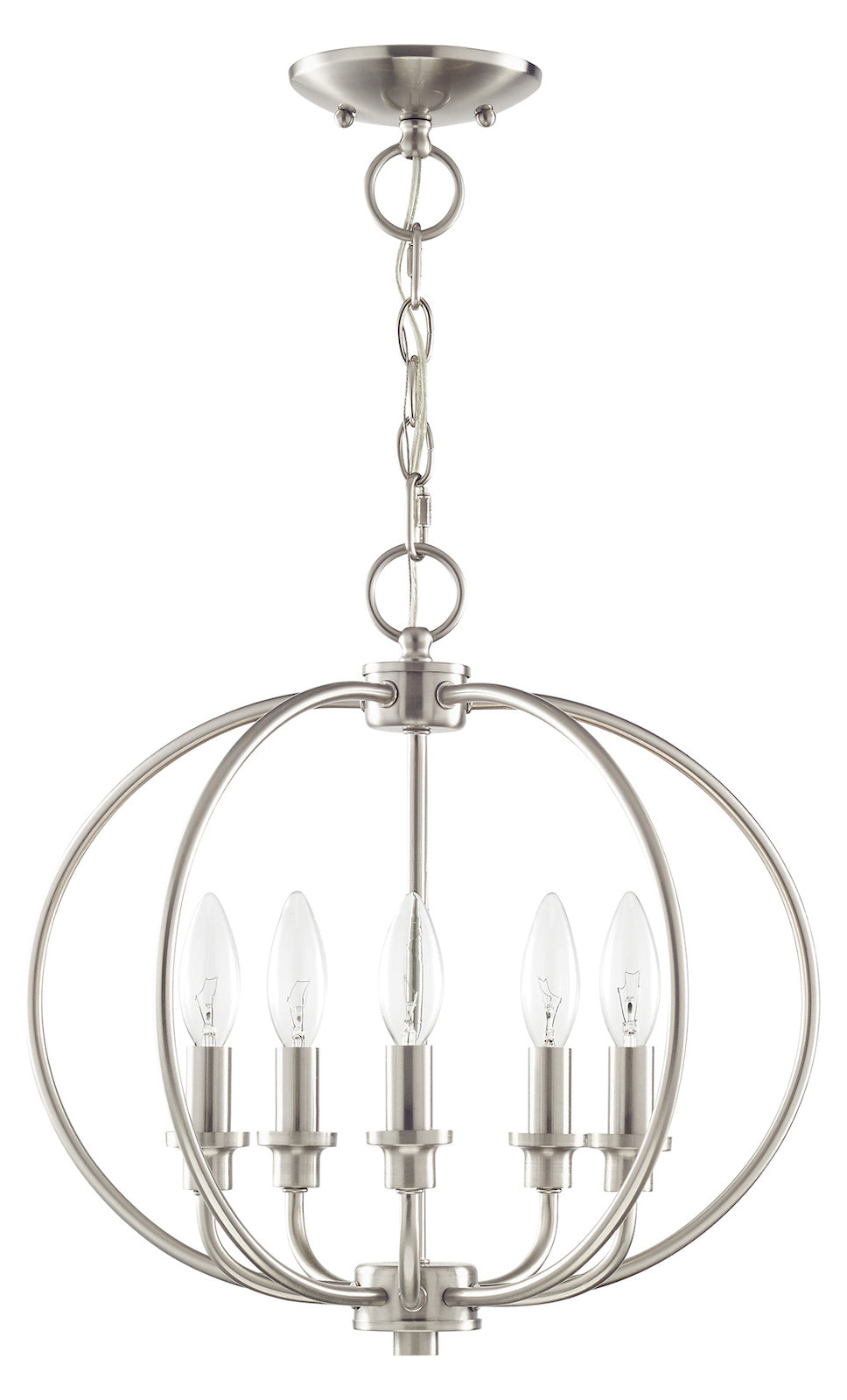 Five Light Brushed Nickel Up Pendant