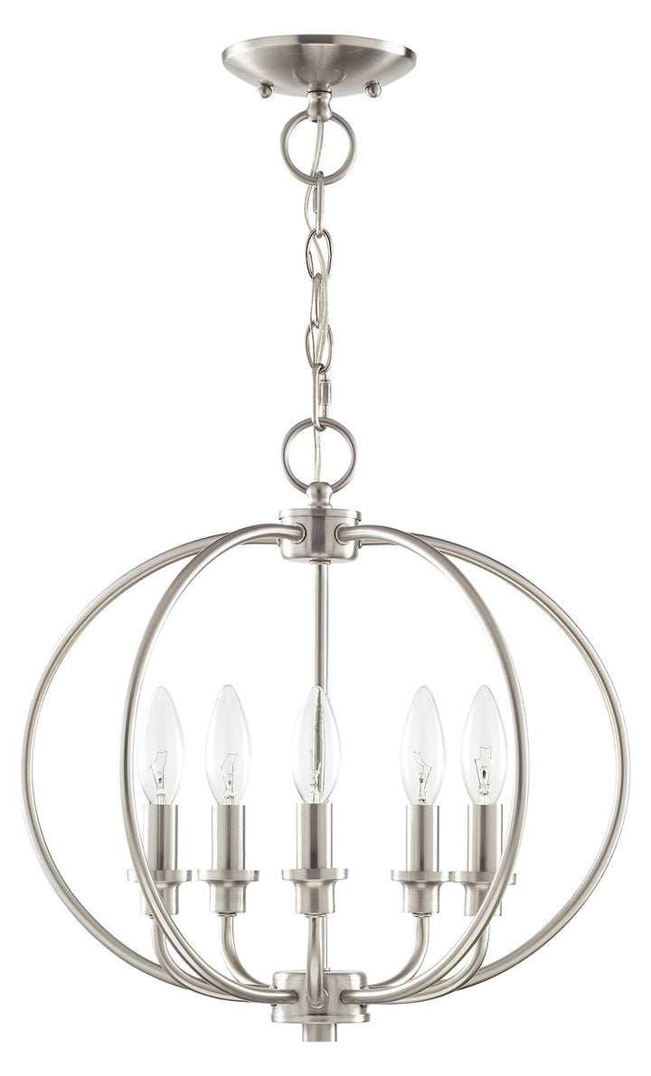 Five Light Brushed Nickel Up Pendant