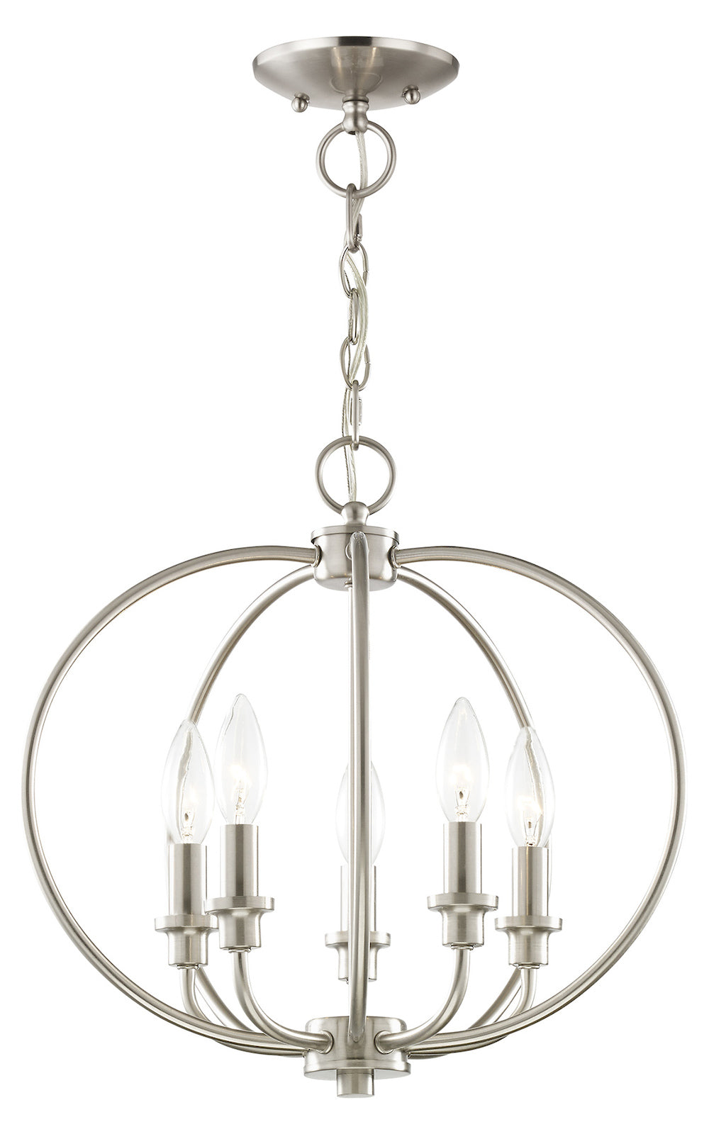 Five Light Brushed Nickel Up Pendant