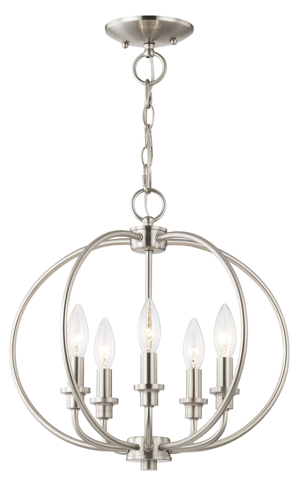 Five Light Brushed Nickel Up Pendant