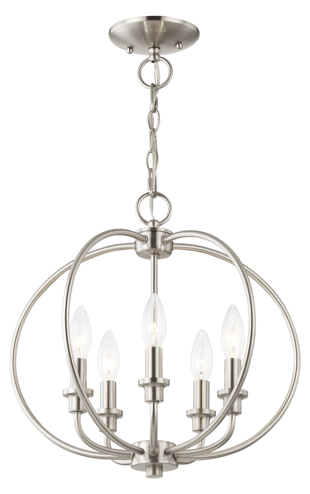 Five Light Brushed Nickel Up Pendant