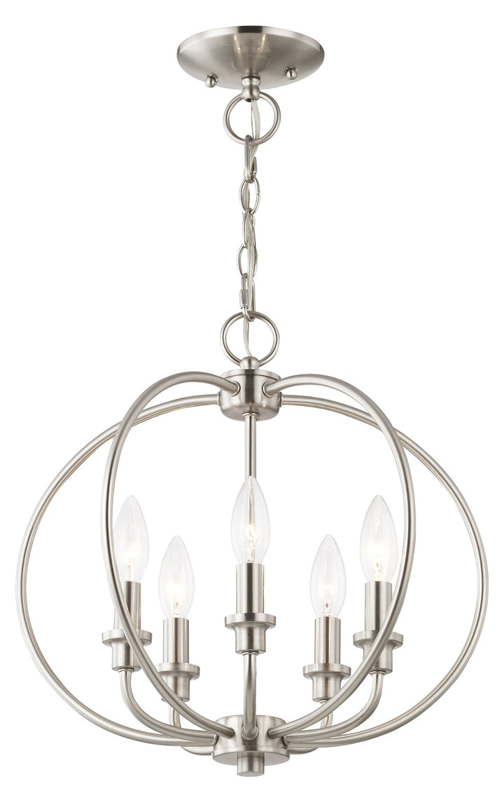 Five Light Brushed Nickel Up Pendant