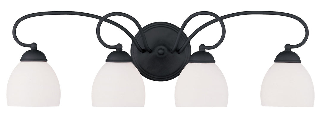 Black  Bathroom Vanity Bar With 4 Lights by Livex Lighting