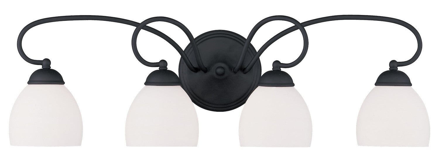 Black  Bathroom Vanity Bar With 4 Lights by Livex Lighting