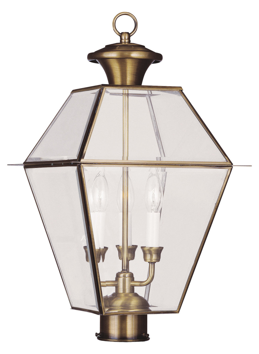 Antique Brass  3 Light Outdoor Post Light by Livex Lighting