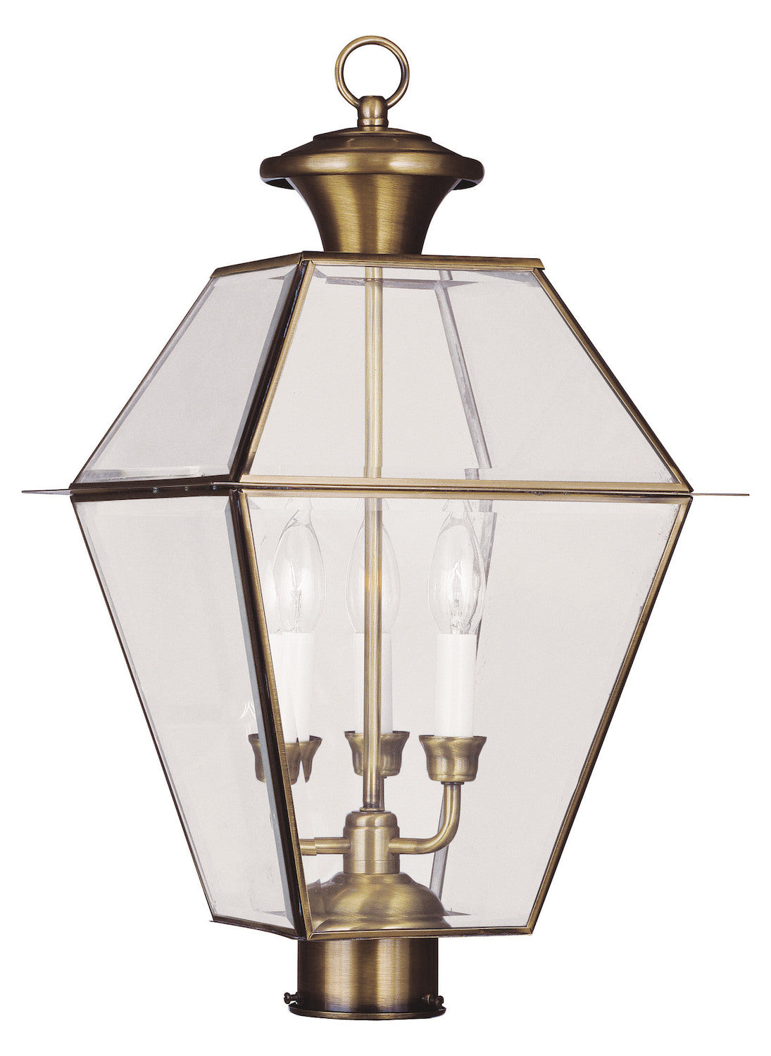 Antique Brass  3 Light Outdoor Post Light by Livex Lighting