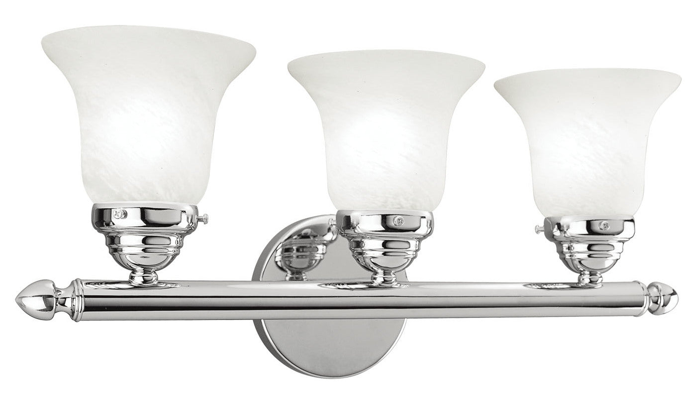 3 Light Polished Chrome Bath Light by Livex Lighting