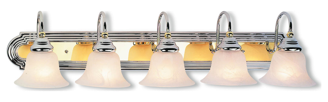 Five Light Chrome & Polished Brass Vanity by Livex Lighting