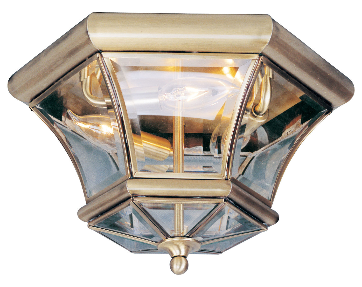 Antique Brass Monterey / Georgetown 3 Light Flush Mount Ceiling Fixture by Livex Lighting