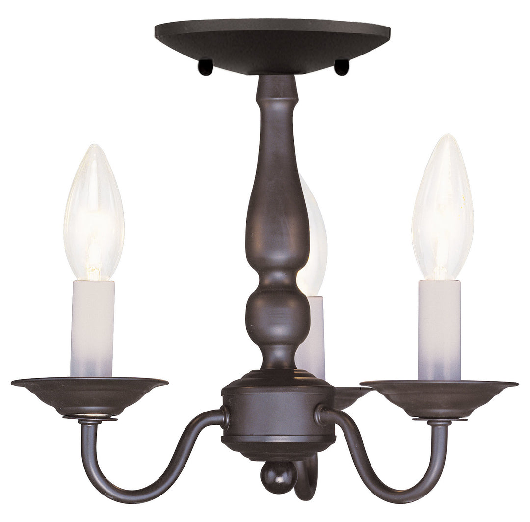3 Light Bronze Chain Hang/Ceiling Mount by Livex Lighting