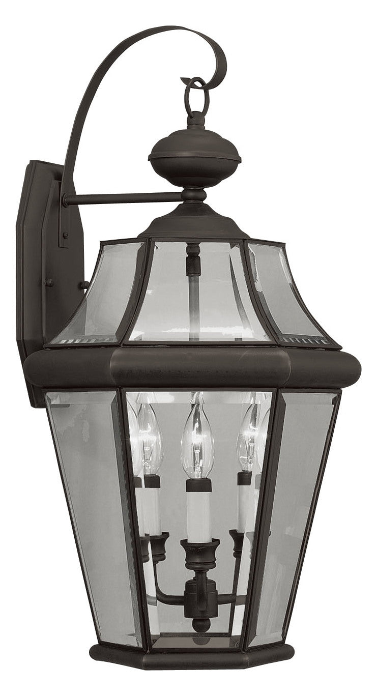 3 Light Bronze Outdoor Wall Lantern by Livex Lighting