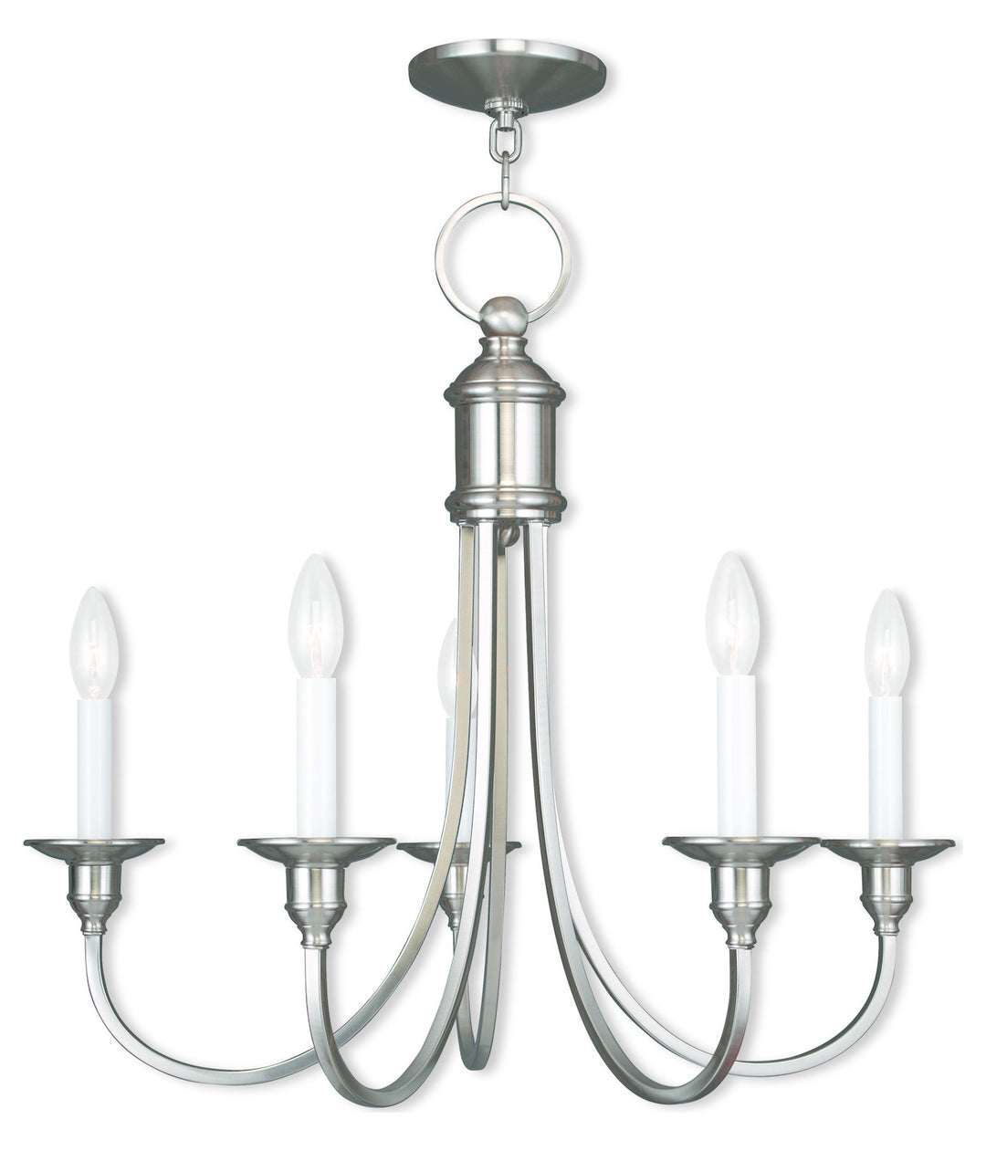 Five Light Brushed Nickel Up Chandelier by Livex Lighting