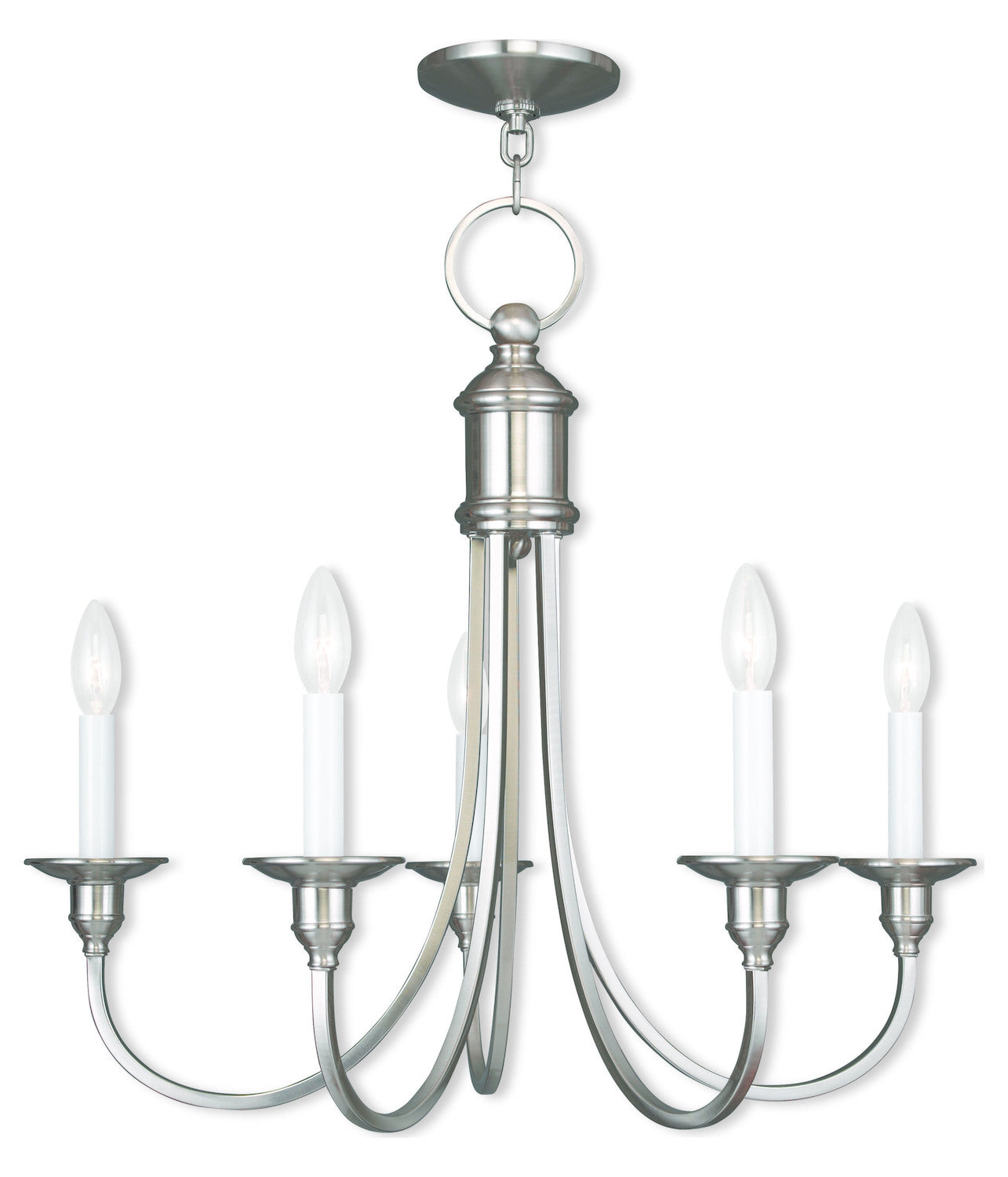 Five Light Brushed Nickel Up Chandelier by Livex Lighting