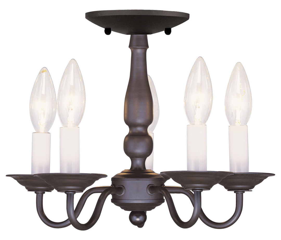 5 Light Bronze Chain Hang/Ceiling Mount by Livex Lighting