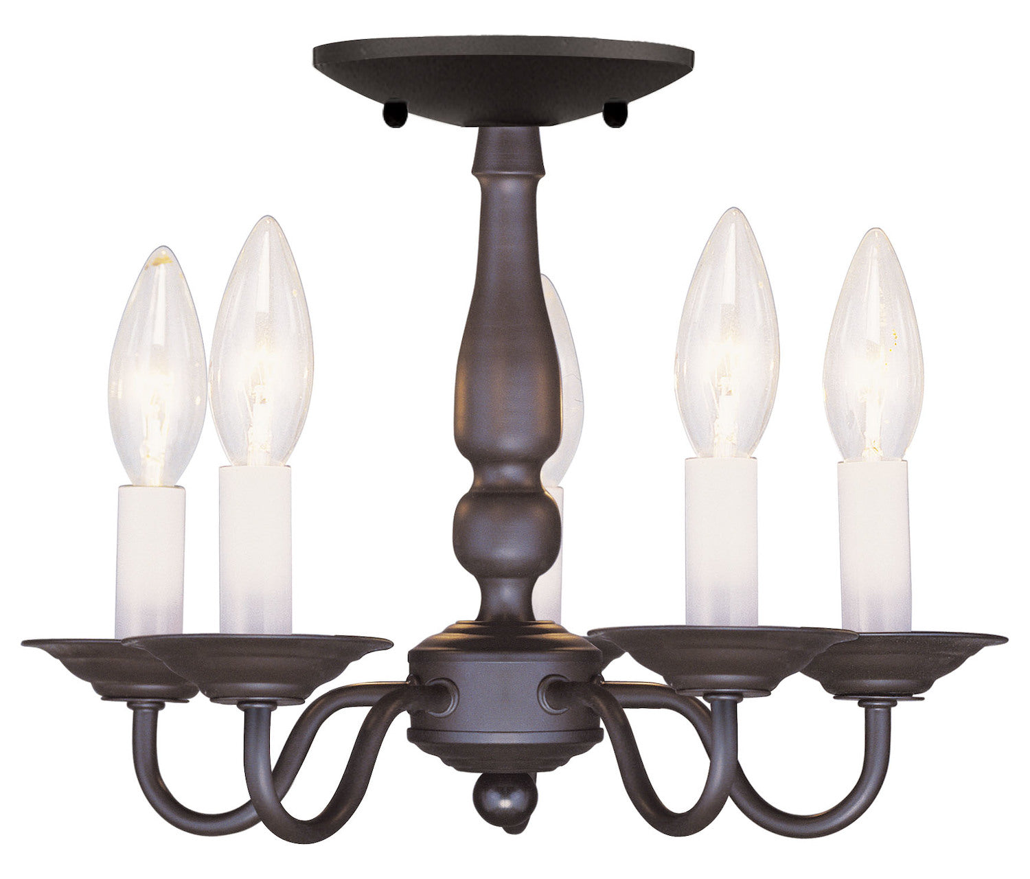 5 Light Bronze Chain Hang/Ceiling Mount by Livex Lighting