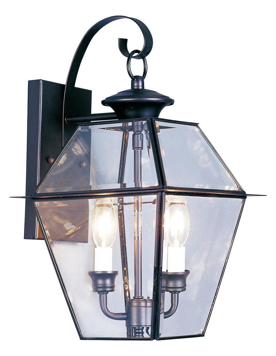 2 Light Black Outdoor Wall Lantern by Livex Lighting