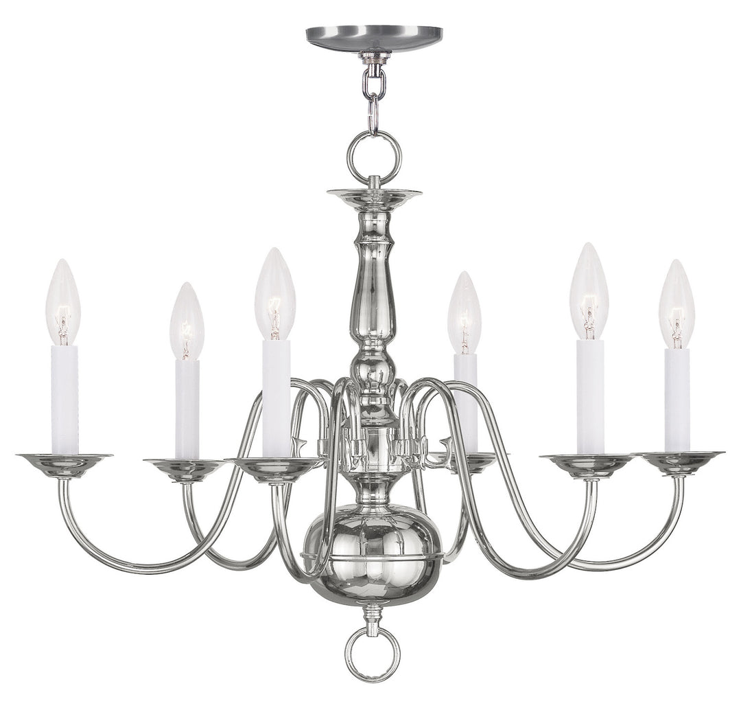 Polished Nickel Up Chandelier by Livex Lighting