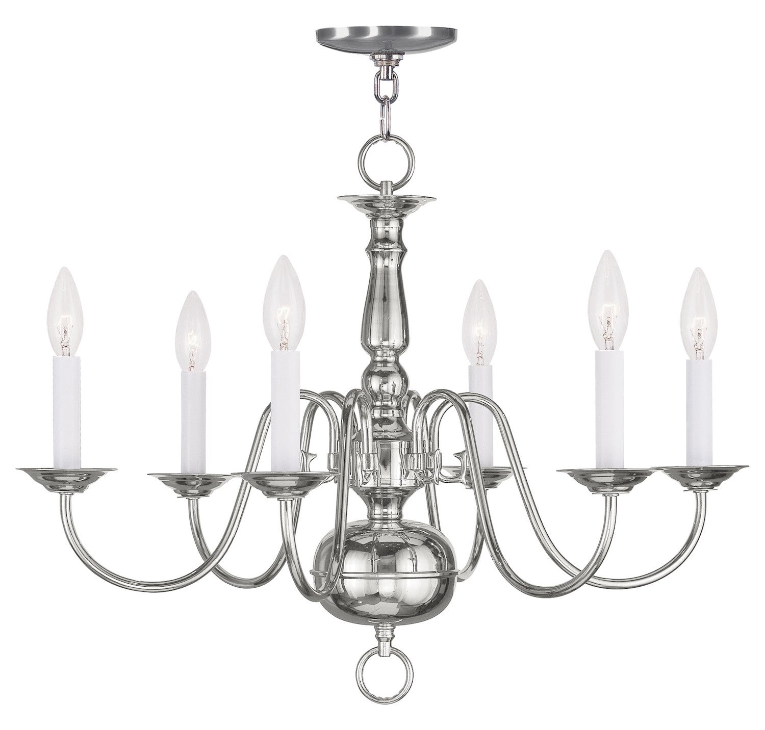 Polished Nickel Up Chandelier by Livex Lighting