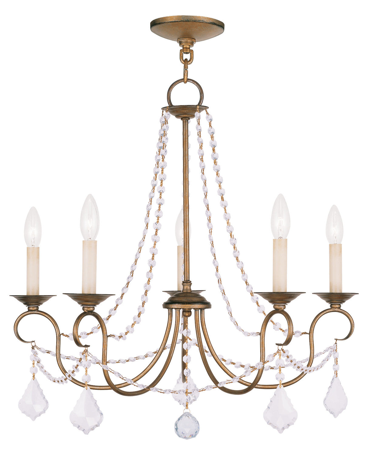 Antique Gold Leaf Up Chandelier by Livex Lighting