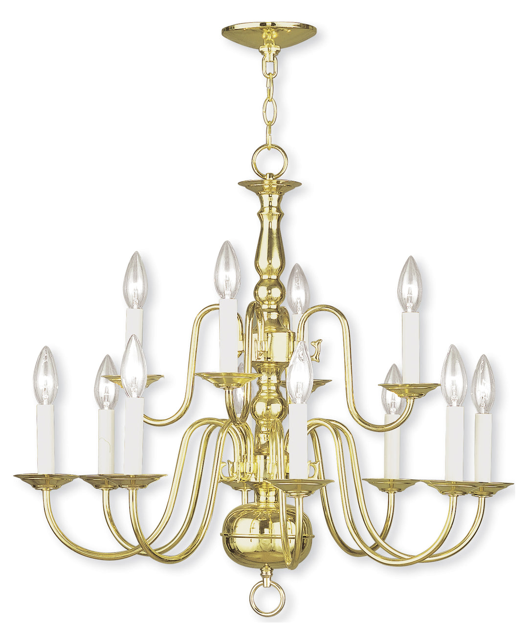 Polished Brass Up Chandelier by Livex Lighting