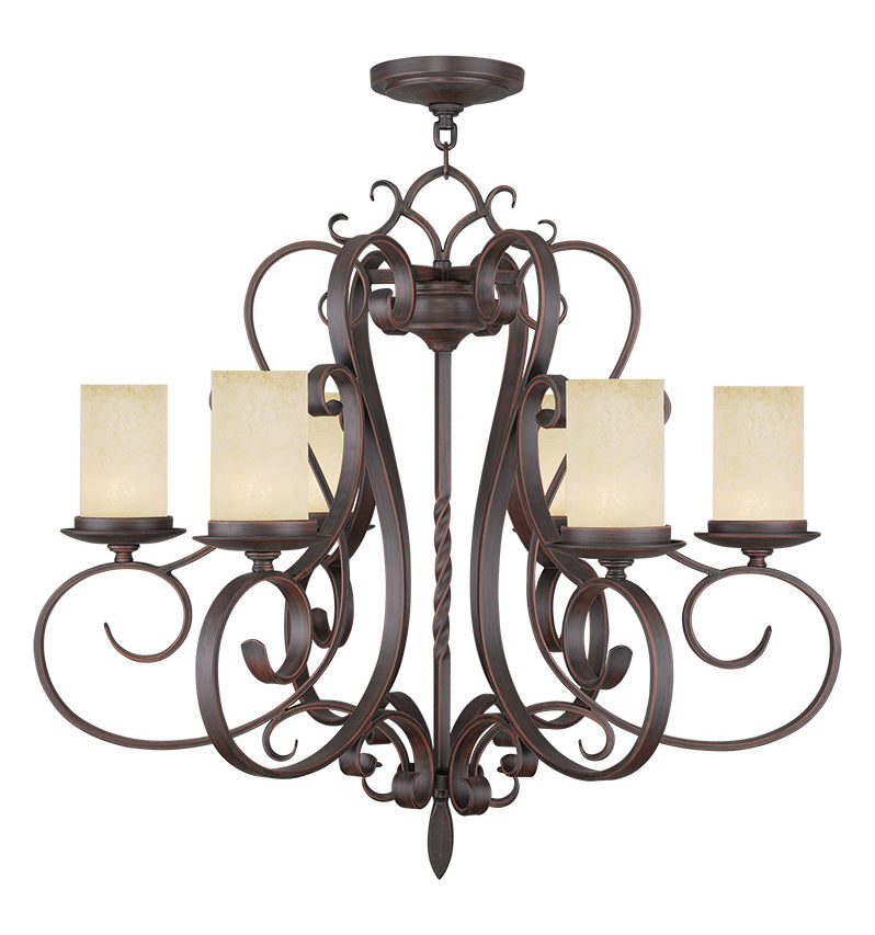 Imperial Bronze  6 Light 1 Tier Chandelier by Livex Lighting
