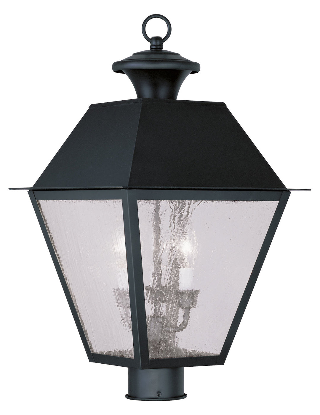 Black  Post Light With 3 Lights by Livex Lighting