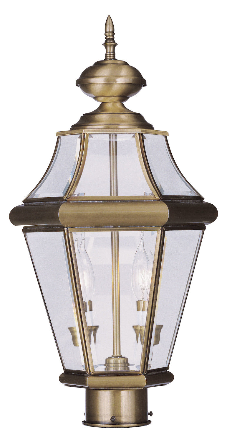 Antique Brass  2 Light Outdoor Post Light by Livex Lighting