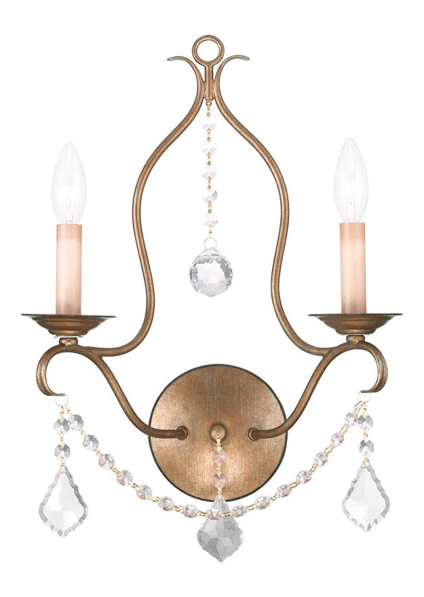 Antique Gold Leaf  2 Light Wall Sconce by Livex Lighting