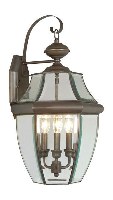 3 Light Bronze Outdoor Wall Lantern by Livex Lighting