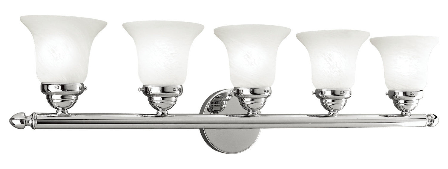 5 Light Polished Chrome Bath Light by Livex Lighting