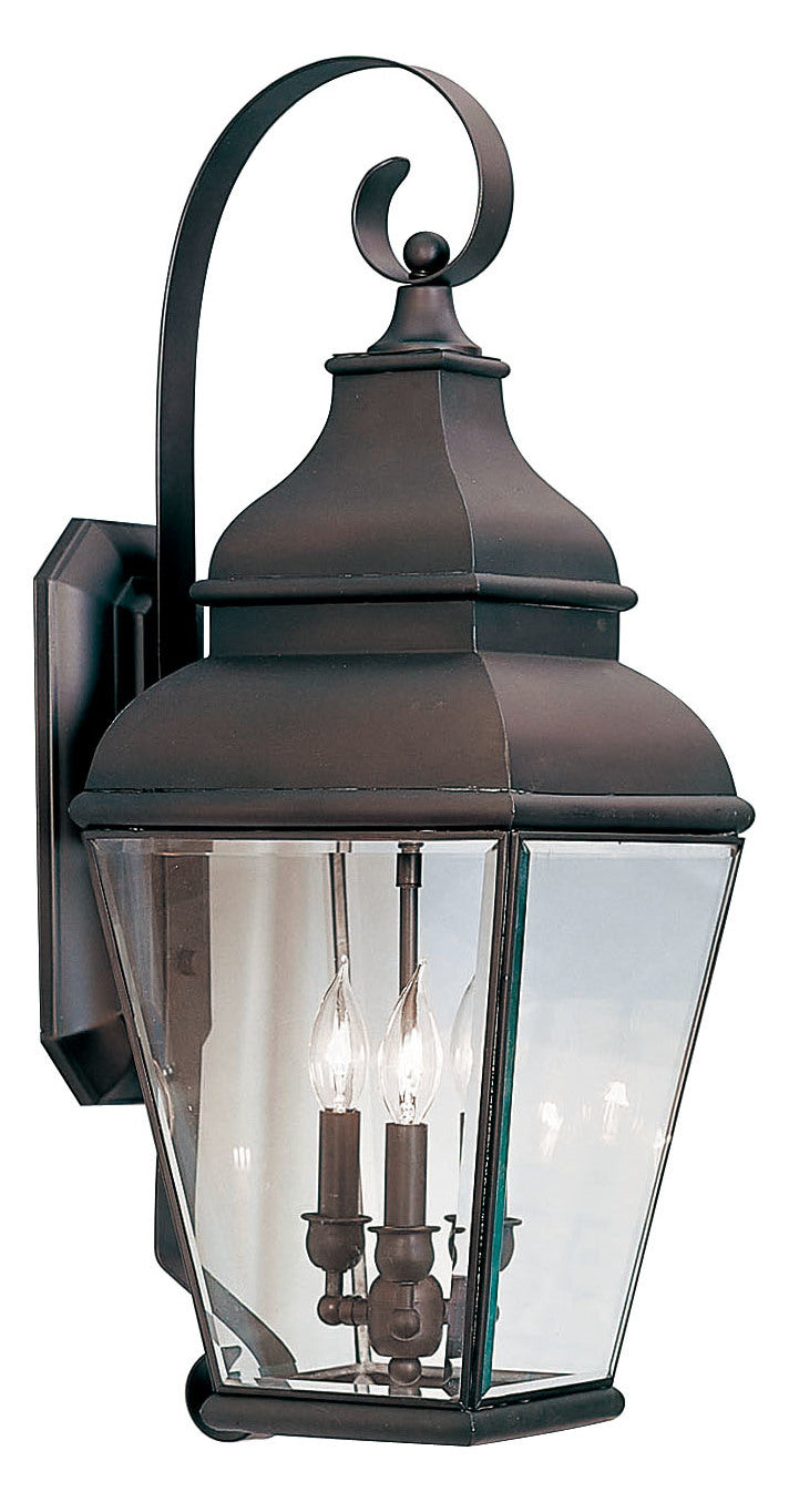 3 Light Bronze Outdoor Wall Lantern by Livex Lighting