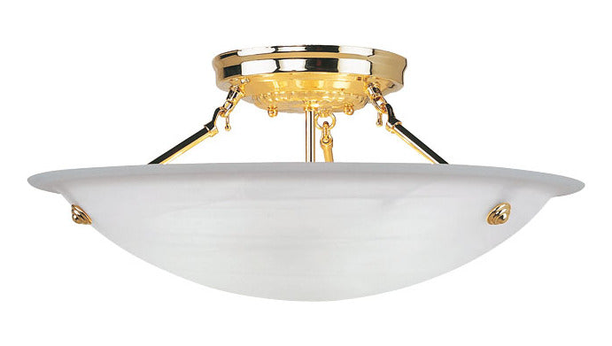 Polished Brass Bowl Semi-Flush Mount by Livex Lighting
