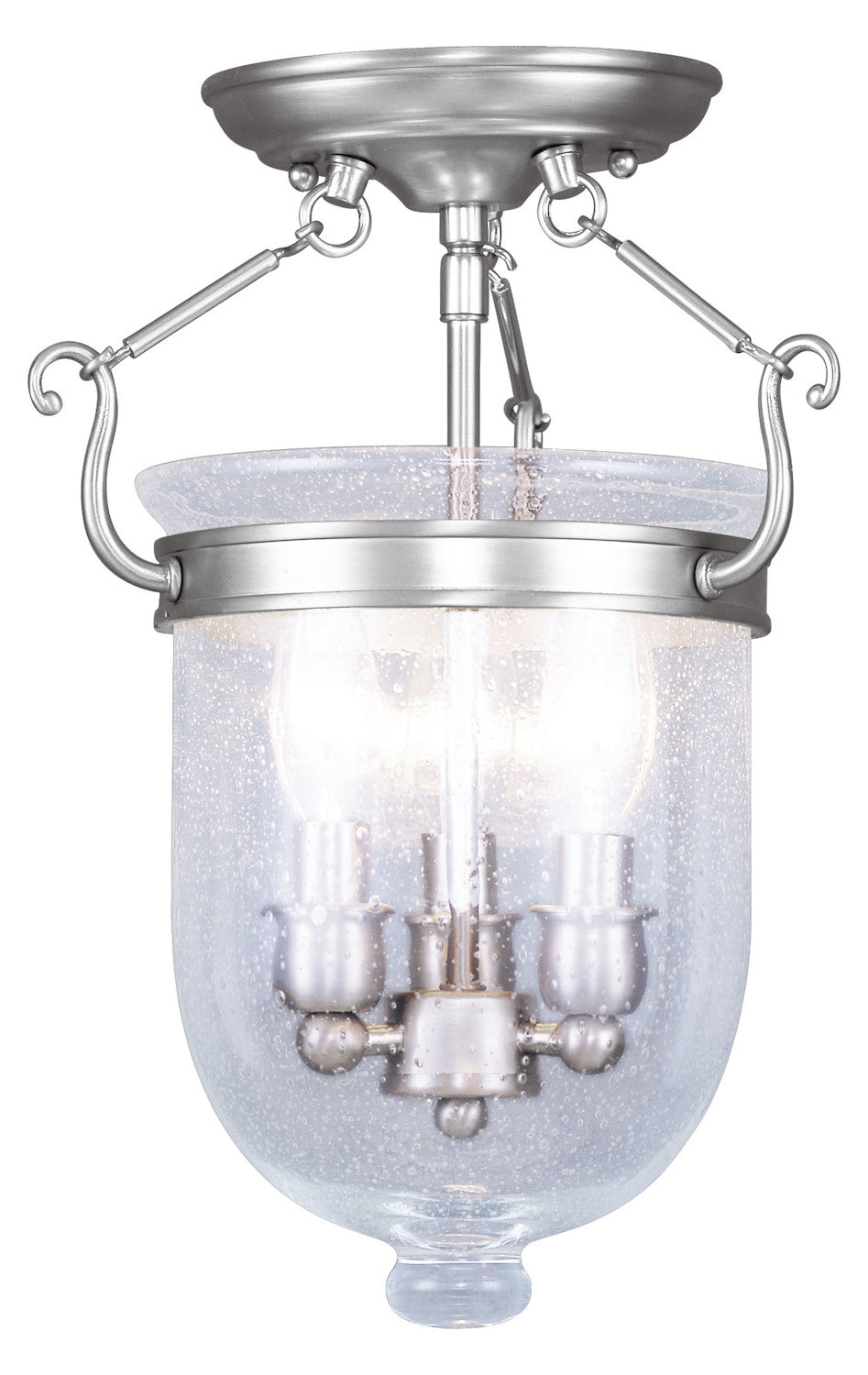 Brushed Nickel Foyer Hall Semi-Flush Mount by Livex Lighting