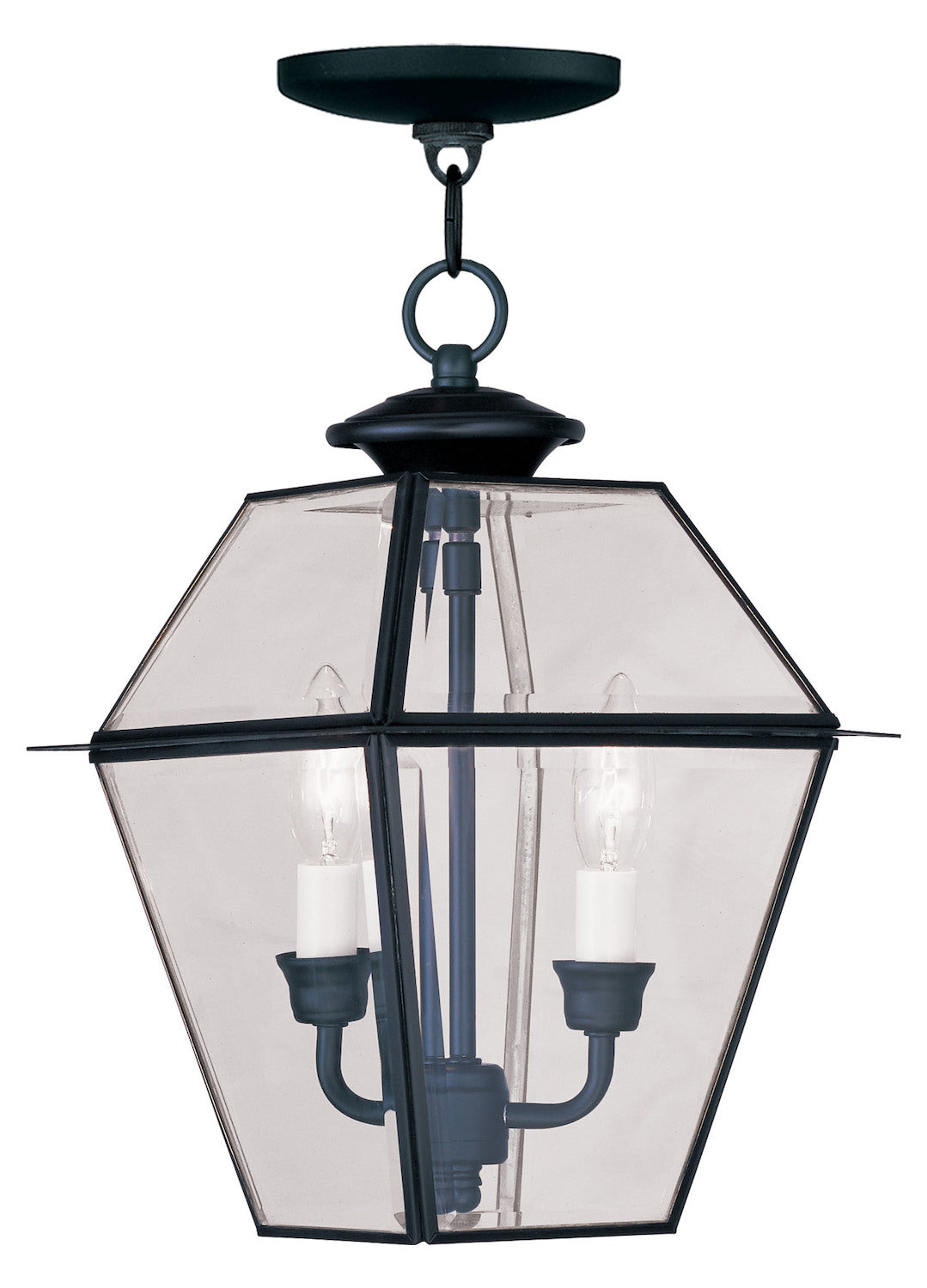 Black Framed Glass Foyer Hall Fixture by Livex Lighting