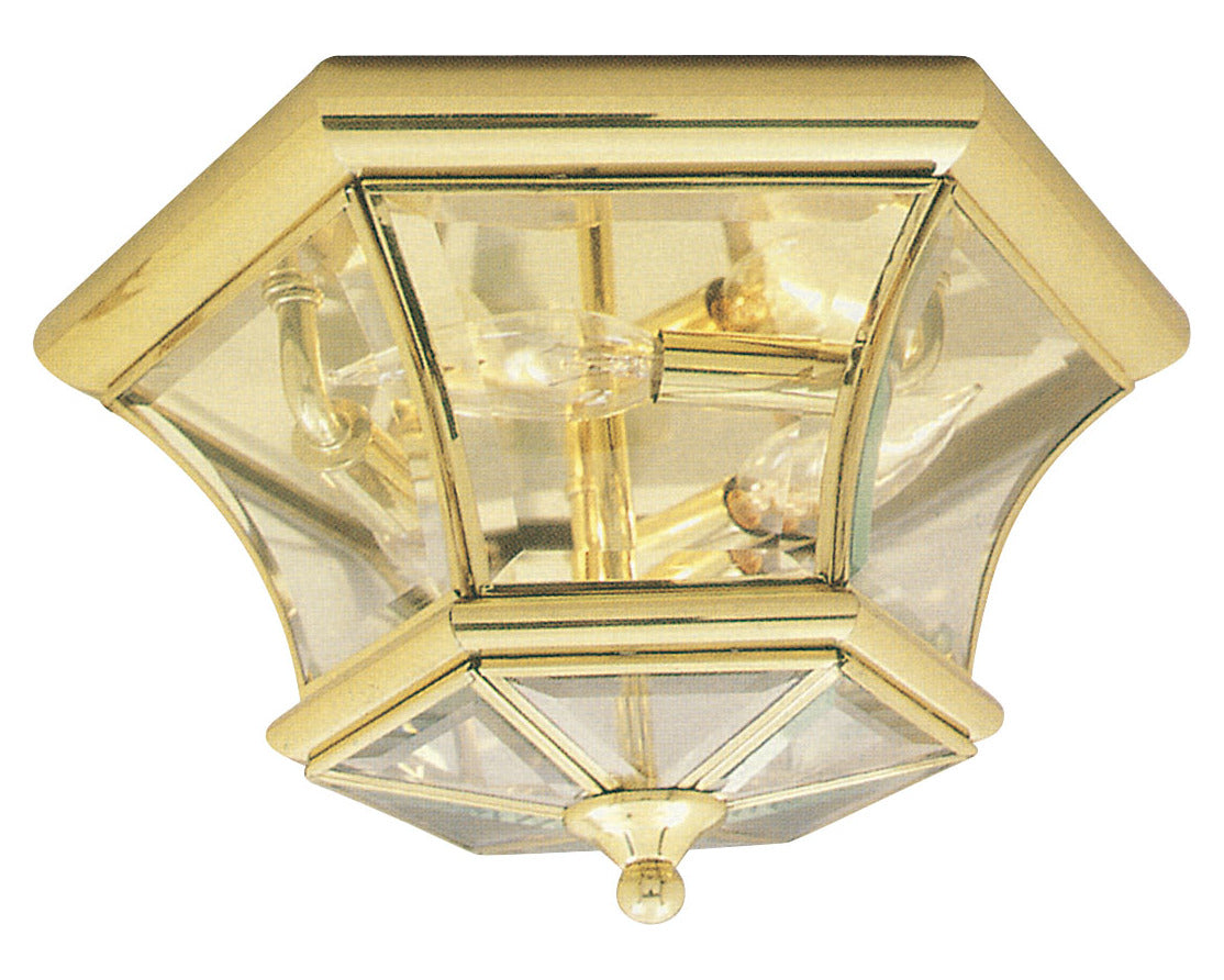 Polished Brass Cage Flush Mount by Livex Lighting