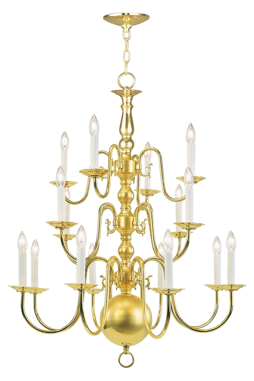 Polished Brass Up Chandelier